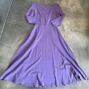 NWT Pact Organic Cotton Fit & Flare Open Twist Back Midi Dress With Pockets